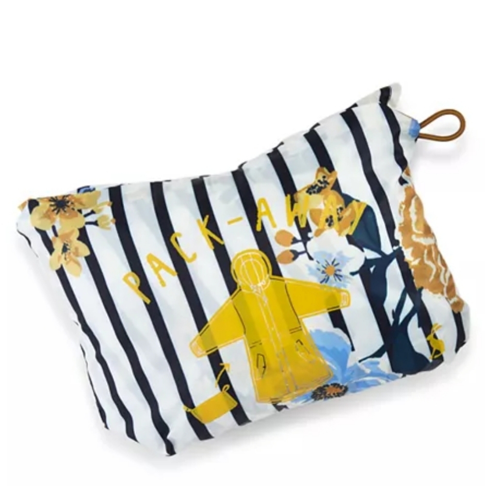 Joules GoLightly Packable Striped Floral Print Raincoat Size 4 NWT'S - Picture 4 of 16